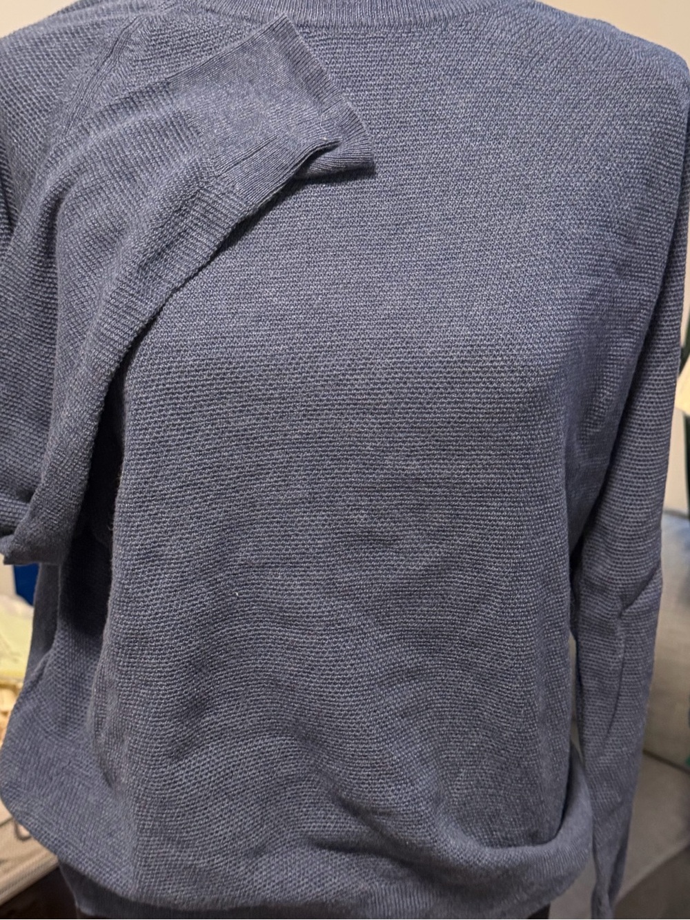 NWT J. Crew Navy Crewneck Waffle Knit Sweater Sz M. Great gift! Make offer! - Picture 2 of 4